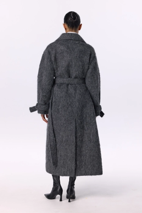 Пальто з альпаки максі зі спущеним рукавом