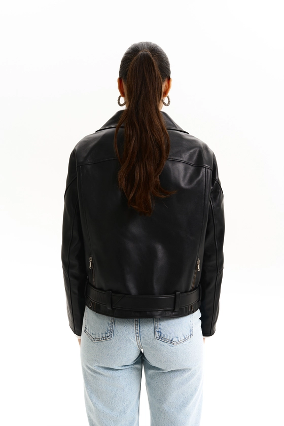 Куртка шкіряна зі спущеним рукавом 