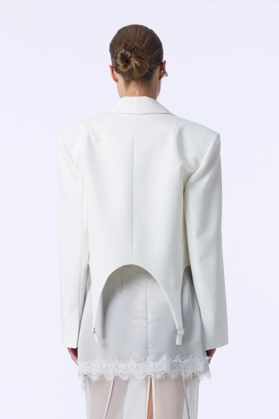 Жакет кроп котоновий з гартерами 