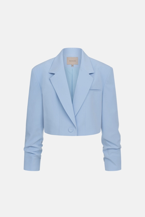 Жакет кроп котоновий зі збіркою на рукаві 