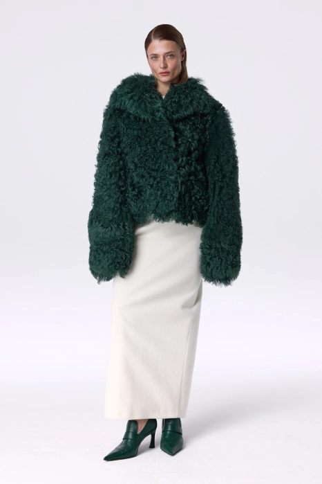 Curly sheepskin coat