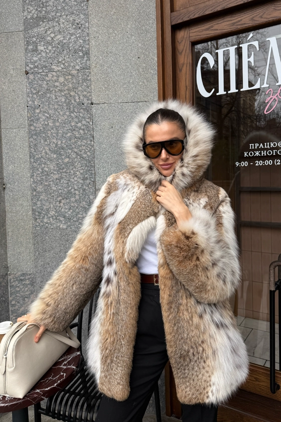 Вінтажна шуба з рисі 