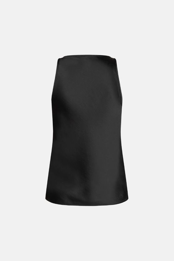 Топ атласний з глибоким вирізом 