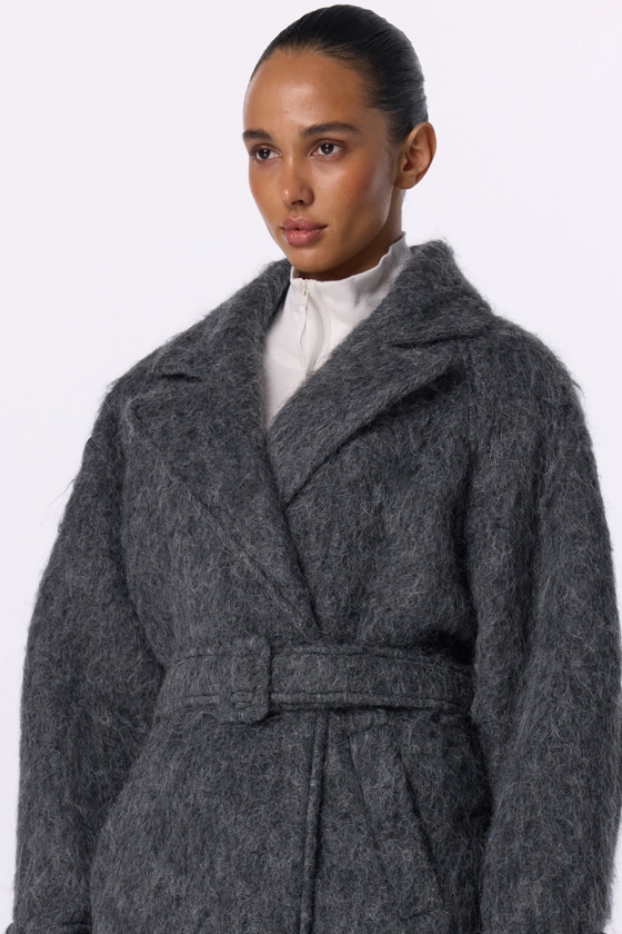 Пальто з альпаки максі зі спущеним рукавом 