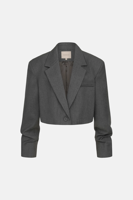 Жакет кроп вовняний зі збіркою на рукаві