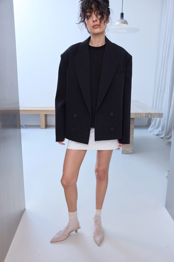 Жакет котоновий оверсайз з трикутничком 