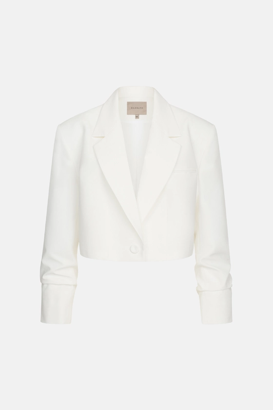 Жакет кроп котоновий зі збіркою на рукаві 