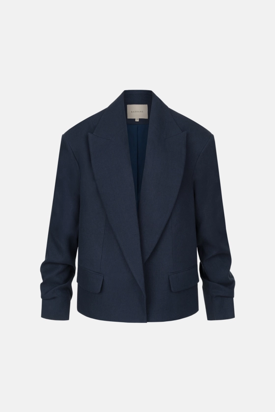 Жакет лляний оверсайз зі збіркою на рукаві 