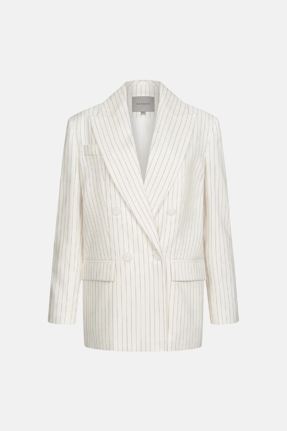 Жакет лляний двобортний оверсайз з підплічниками 