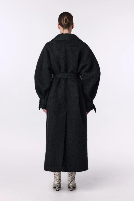 Пальто з альпаки максі зі спущеним рукавом