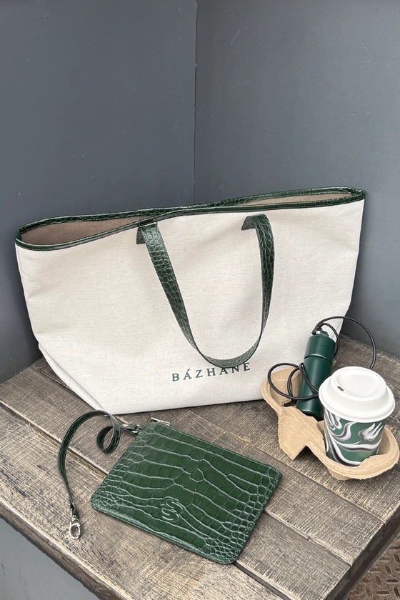 Шопер зі шкіряними ручками 