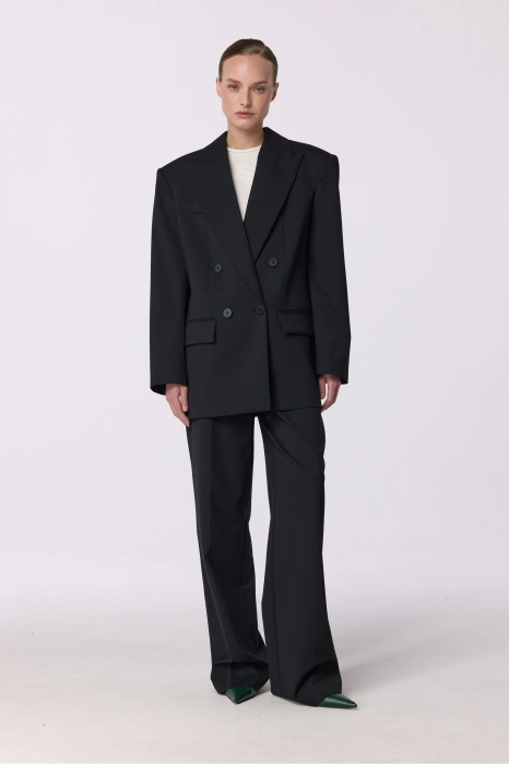 Mid-rise wool trousers with arrows