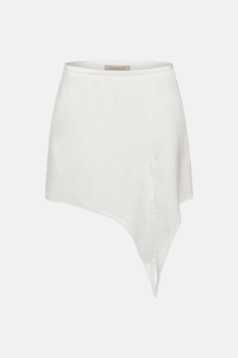 Спідниця міні з розрізом та мереживом