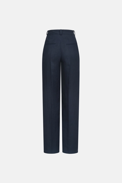 Брюки лляні на середній посадці зі стрілками