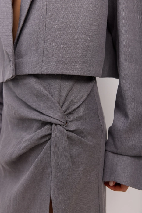 Linen maxi skirt with knot