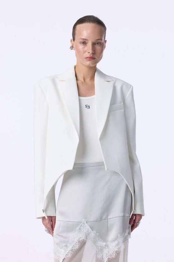 Жакет кроп котоновий з гартерами 