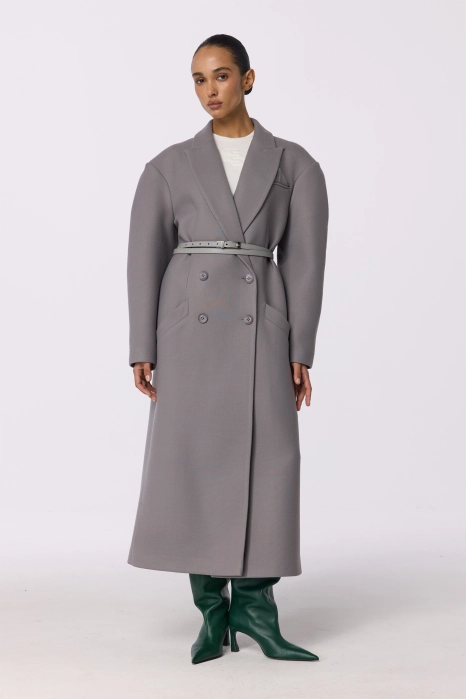 Двобортне пальто з акцентним плечем Двобортне пальто з акцентним плечем