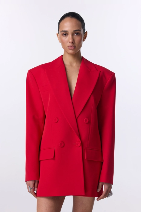 Жакет котоновий двобортний оверсайз з підплічниками