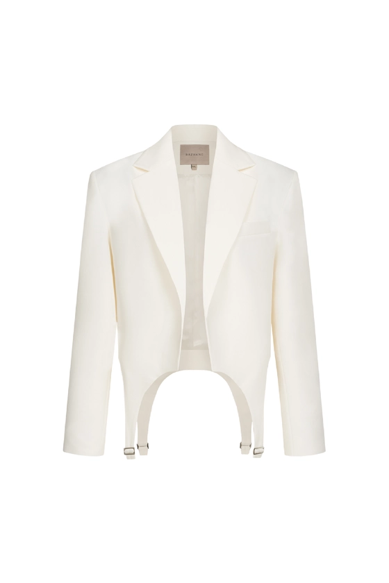 Жакет кроп котоновий з гартерами 