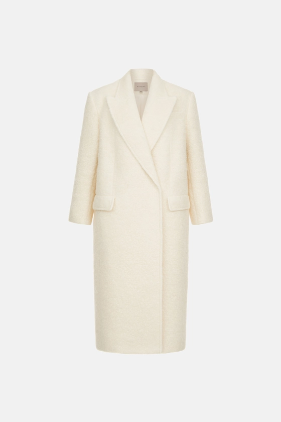 Пальто оверсайз прямого крою з альпаки 