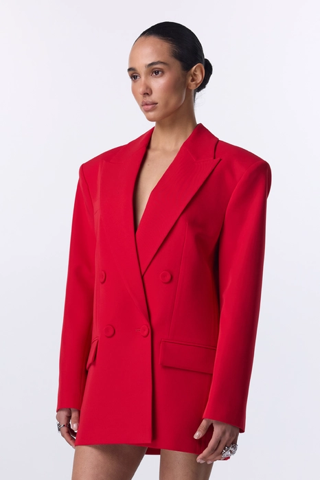 Жакет котоновий двобортний оверсайз з підплічниками