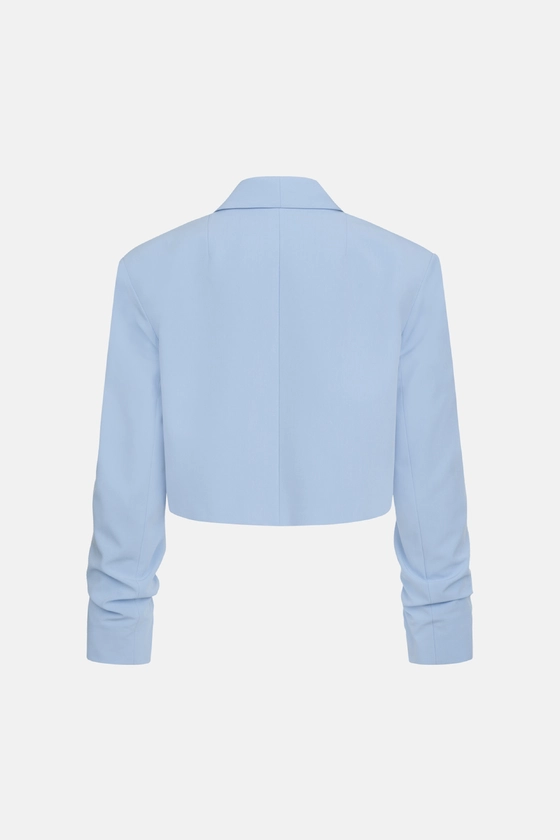 Жакет кроп котоновий зі збіркою на рукаві 