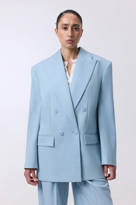 Жакет вовняний двобортний оверсайз з підплічниками