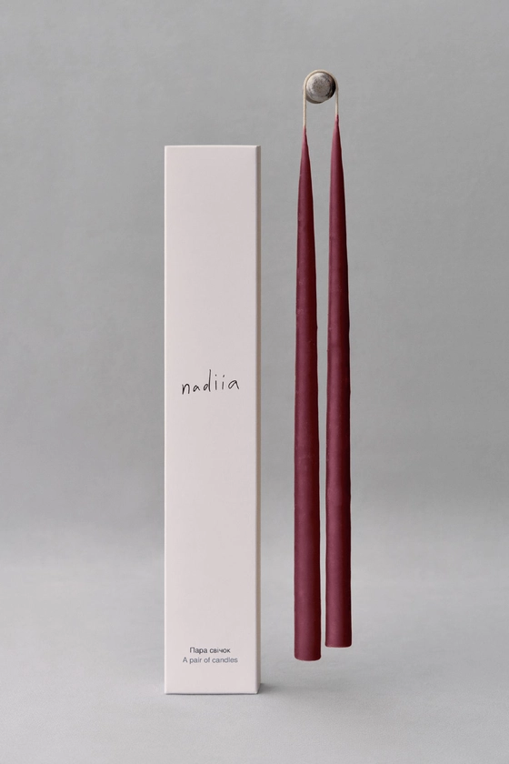 Набір свічок бургунді D-CA32-21 NADIIA 