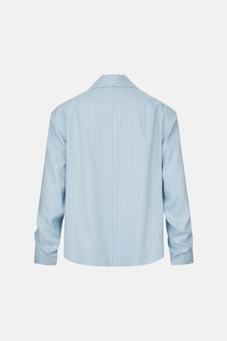 Жакет лляний оверсайз зі збіркою на рукаві