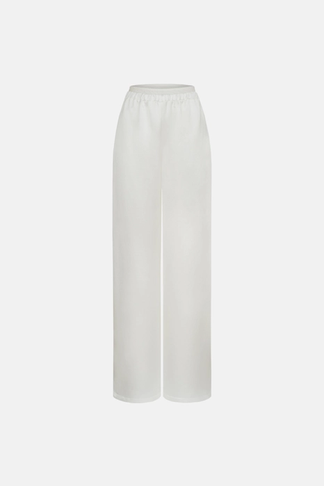 Брюки атласні з імітацією мереживної білизни