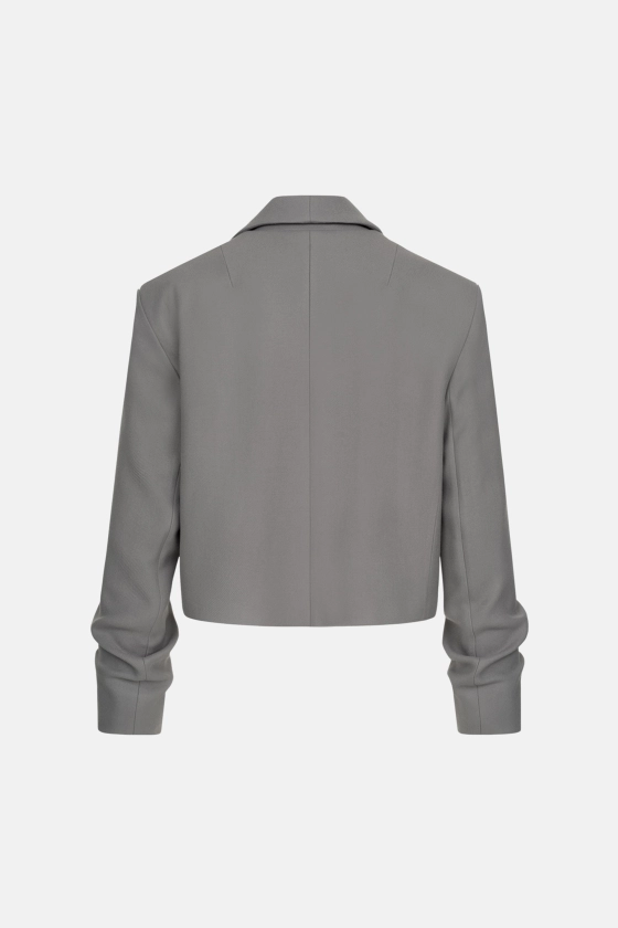 Cropped coat with gathered sleeves - photo 2