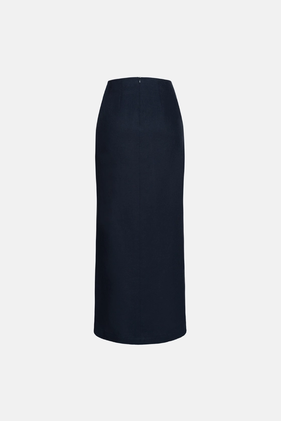 Спідниця лляна максі з вузлом 