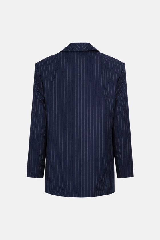 Жакет вовняний двобортний оверсайз з підплічниками 