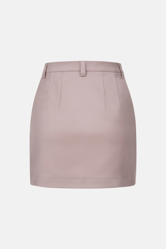 High-waisted mini cotton skirt - photo 2