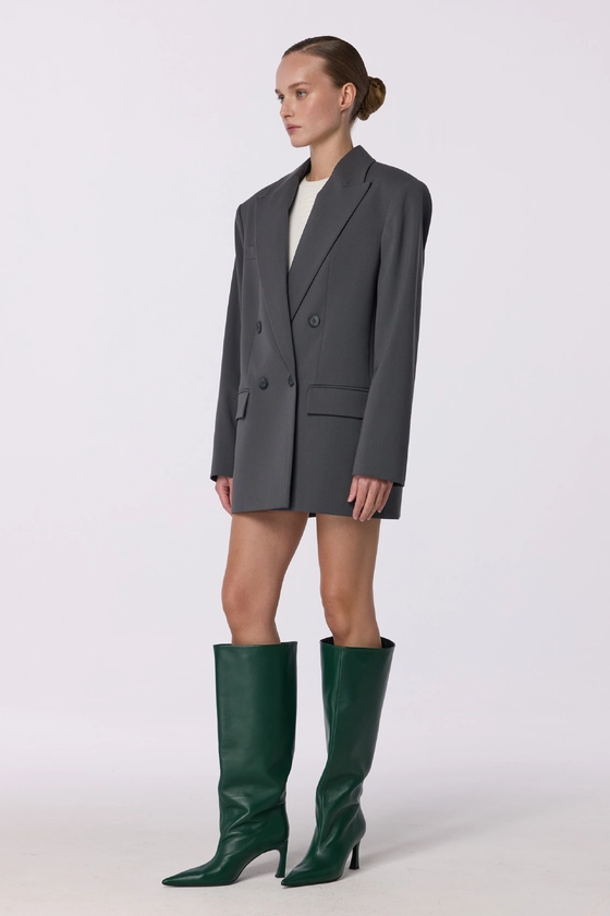 Жакет вовняний двобортний оверсайз з підплічниками 