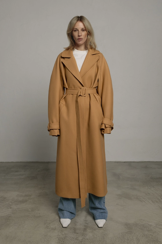 Пальто максі зі спущеним рукавом 