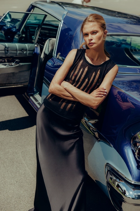 Спідниця атласна максі