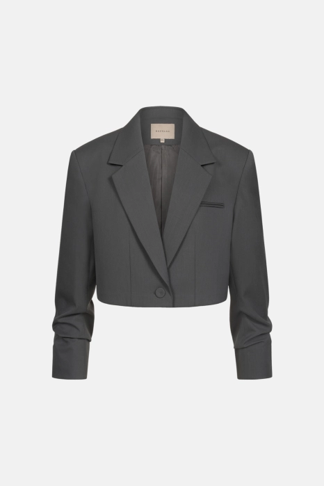 Жакет кроп вовняний зі збіркою на рукаві