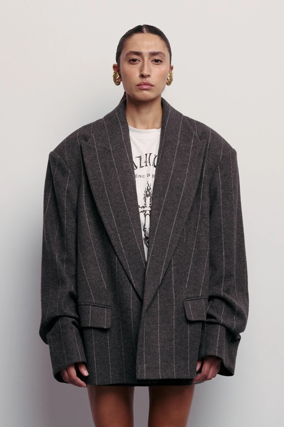 Oversized coat-jacket with gathered sleeves - photo 3