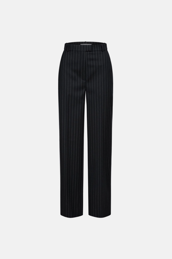 Mid-rise wool trousers with a crease - photo 1