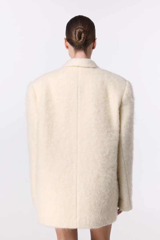 Пальто-жакет оверсайз з альпаки 