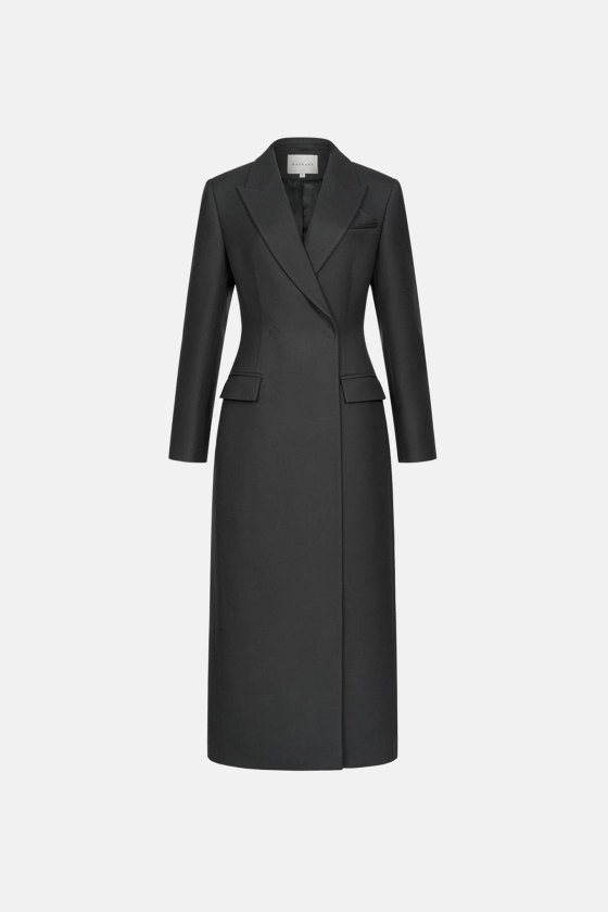 Fitted coat with accent shoulders - photo 1