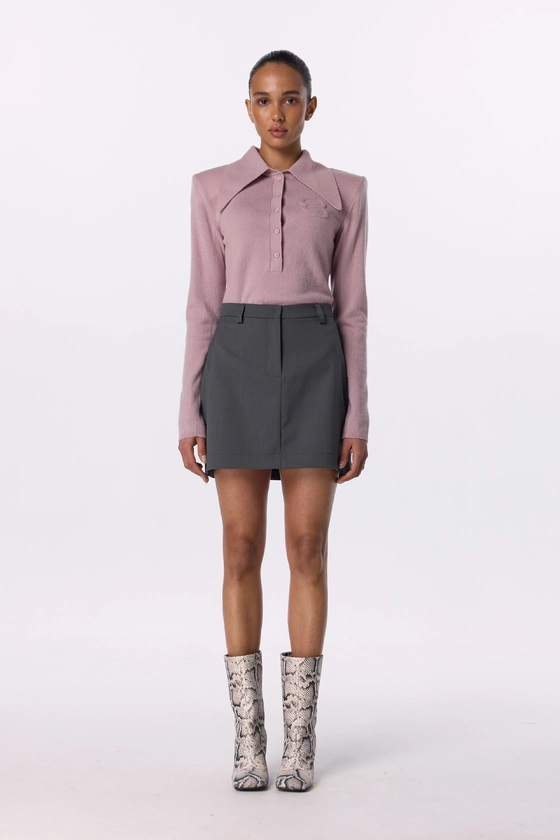 Спідниця міні вовняна з високою посадкою 