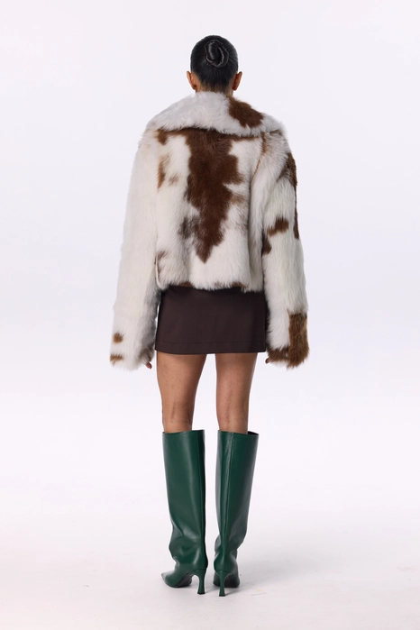 High-waisted wool mini skirt