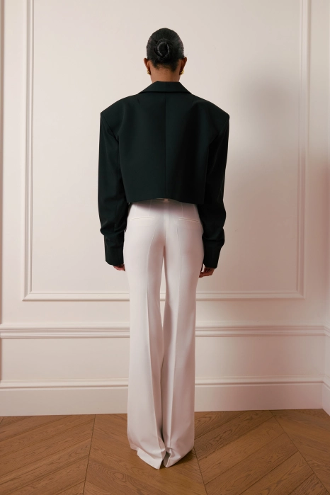 Жакет кроп котоновий зі збіркою на рукаві Жакет кроп котоновий зі збіркою на рукаві