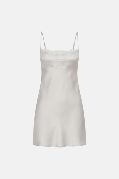 Сукня міні на тонких бретельках з мереживом