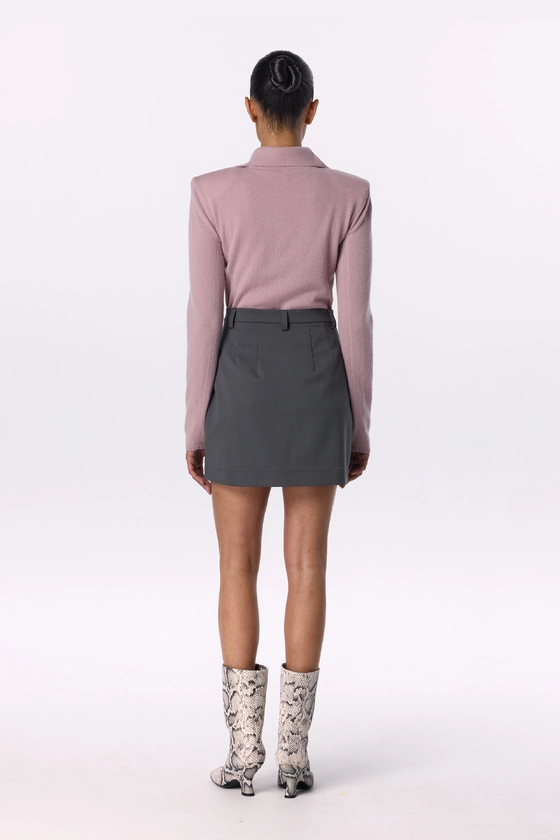 Спідниця міні вовняна з високою посадкою 