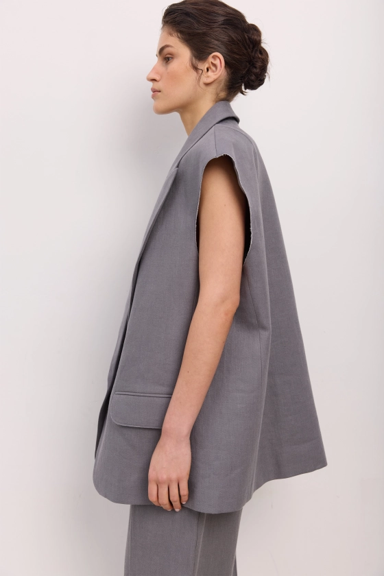 Linen oversized vest - photo 5
