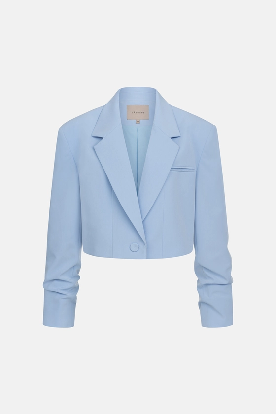 Жакет кроп котоновий зі збіркою на рукаві 