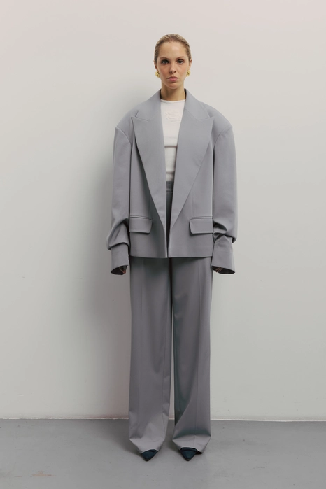 Брюки котонові на середній посадці зі стрілками